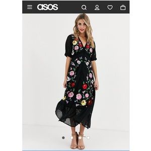 NEW ASOS Embroidered Evening Dress